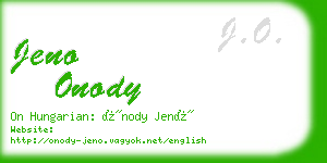 jeno onody business card